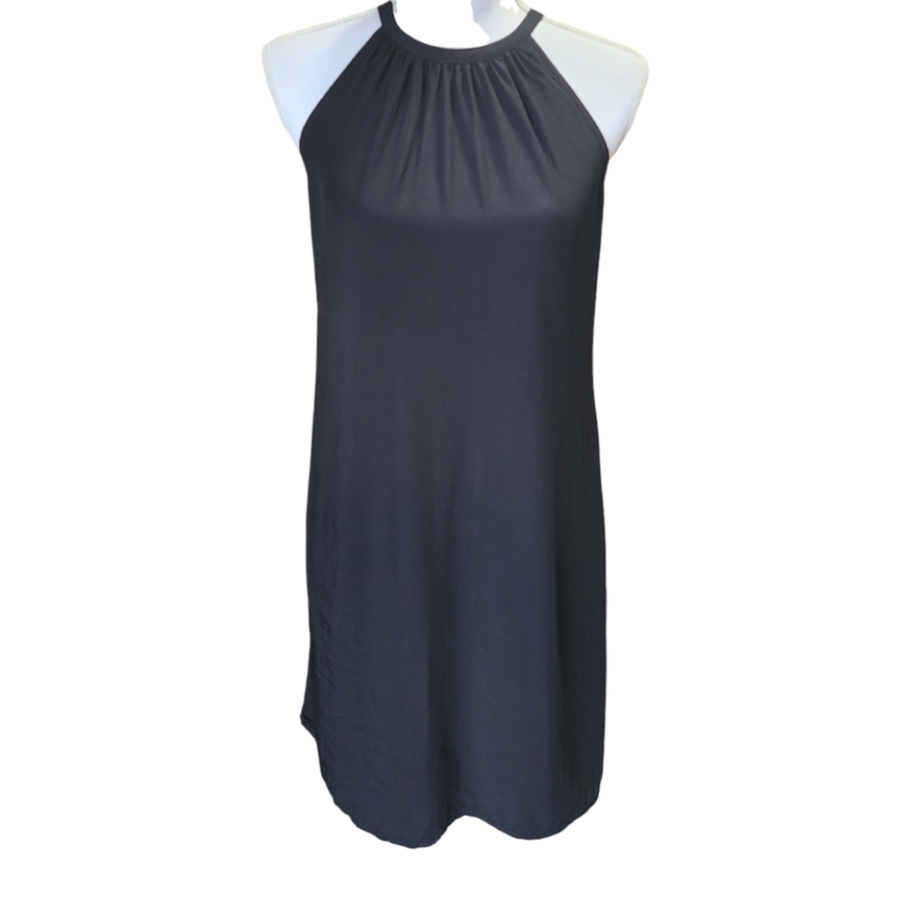 Old Navy Women's Black Jersey Swing Dress, High Neck, Sleeveless, Size XS